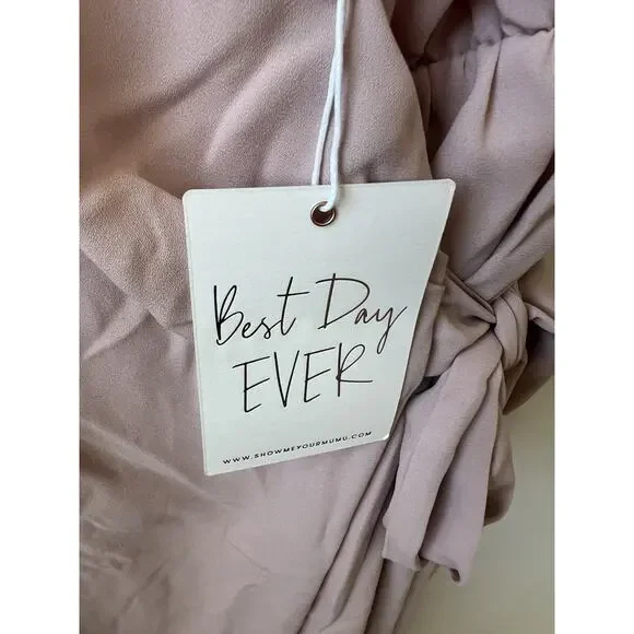 Show Me Your Mumu Liz Maxi Bridesmaid Wedding Dress Dusty Blush Crisp NWT$188 M - Picture 5 of 9